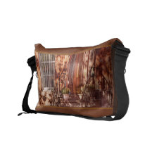 Bike - NY - Greenwich Village - An orange bike Messenger Bag