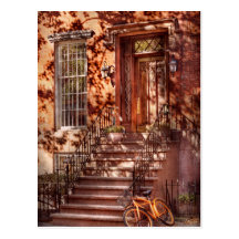 Bike - NY - Greenwich Village - An orange bike Postcard