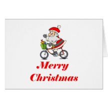 BikeChick Santa Greeting Cards