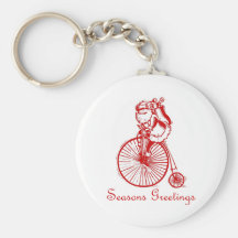 BikeChick Santa SG Keychain
