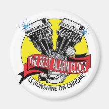 Biker Alarm Clock Refrigerator Magnets