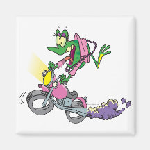 biker chick froggy frog animal cartoon magnet