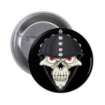 Biker Helmet Skull design for Motorcycle Riders Pinback Buttons
