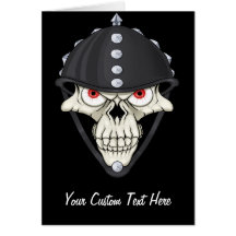 Biker Helmet Skull design for Motorcycle Riders Greeting Cards