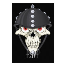 Biker Helmet Skull design for Motorcycle Riders Custom Invitation