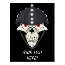 Biker Helmet Skull design for Motorcycle Riders Postcards