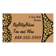 Bikini Leopard Print Business Card Template