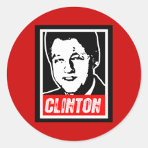 BILL CLINTON ROUND STICKERS