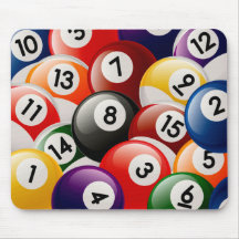 BILLIARDS BALLS COLLAGE MOUSE PAD