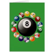 BILLIARDS BALLS GREETING CARD