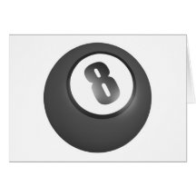 Billiards Eight Ball Greeting Cards