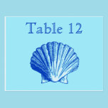Bimini Blue Sea Shell  Reception Table Numbers postcards