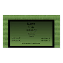 Binary Code Business Card, Green