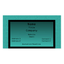 Binary Code Business Card, Teal