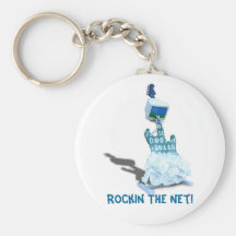 Binary' Tunes! - Rockin The Net Keychain