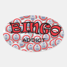 Bingo "Name" over Bingo Balls Oval Sticker