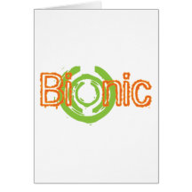 Bionic Edgy Logo Tees and Gifts Greeting Cards