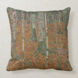Birch Forest and Beech Forest by Gustav Klimt Throw Pillows
