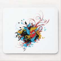 Bird 6 ~ Flowers Customise Gift Template Mousemats