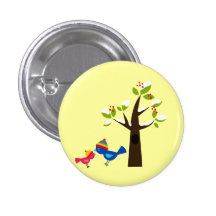 Bird Birds Mum Kid Family Tree Cute Cartoon Animal Pin