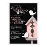 Bird Couple Damask Birdhouse Couples Shower Announcements
