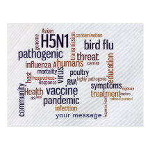 Bird Flu Awareness Words On Feather Postcard