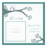Bird in Tree Baby Announcement invitations