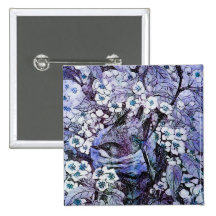 BIRD NEST ,white blue Buttons