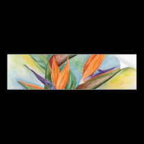 Bird Of Paradise Flower Art - Multi bumper stickers