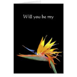 Bird of Paradise Will You Be My Note card
