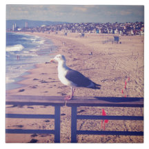 Bird On A Rail Ceramic Tile