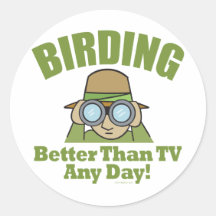 Bird Watching, Birding Round Stickers