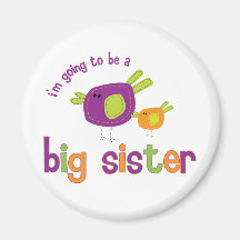 birdie big sister to be fridge magnet