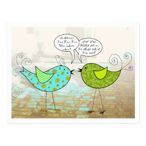 Birdies Shower Invitation Postcards
