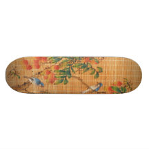 BIRDS IN TREE BAMBOO SCREEN SKATEBOARD