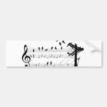 Birds on a Score sticker Bumper Sticker
