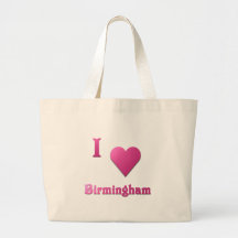 Birmingham -- Hot Pink Tote Bags