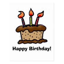 Birthday cake postcard