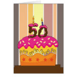 birthday - cake with candles 50 - 50th birthday gr greeting cards