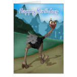 Birthday Card - Cartoon Ostrich - Digital Painting