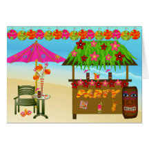 Birthday Card-Tropical Beach Party