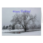 BIRTHDAY CARD, WINTER, SNOW