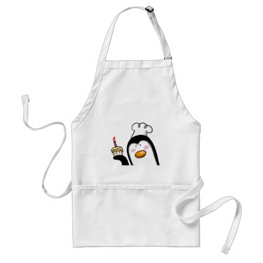 Birthday cupcake penguin chef aprons