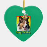 Birthday Cupcake - Sheltie Christmas Tree Ornament