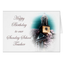 Birthday for Sunday School Teacher Card