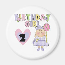 Birthday Girl 2nd Birthday Tshirts and Gifts Magnets
