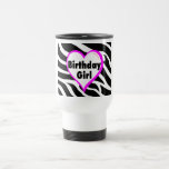 Birthday Girl (Heart Zebra Stripes) Coffee Mugs