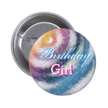 "Birthday Girl" Nacreous clouds Button
