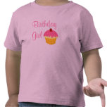 Birthday Girl Pink Cupcake Tee Shirts
