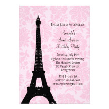 Birthday in Paris Sweet Sixteen Announcements